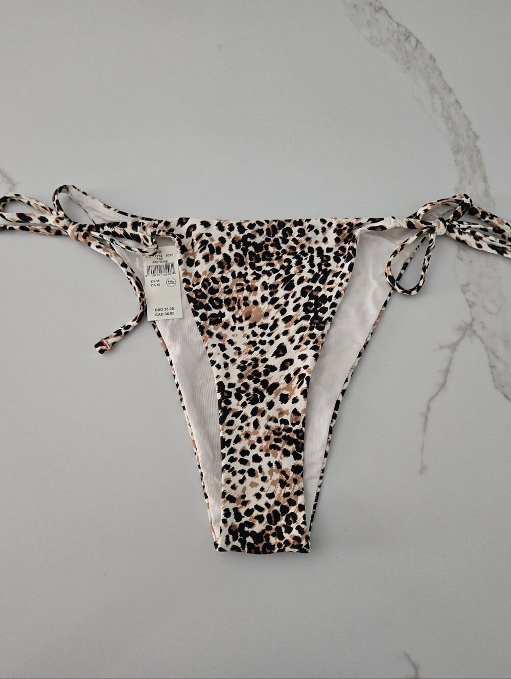 NWT Aerie Leopard Print Tie-Side Bikini Bottom